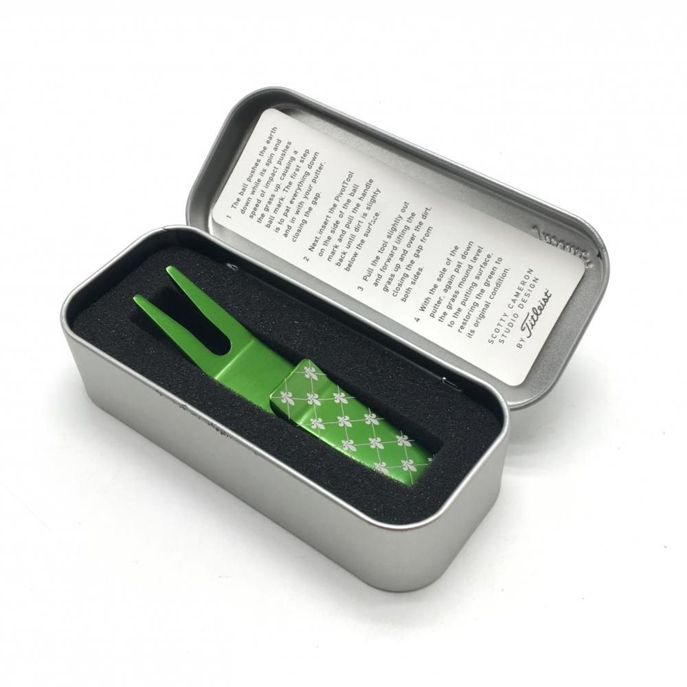 スコッティキャメロン タイトリスト グリーンフォーク グリーン ピボットツール クリップ 収納缶付きゴルフ Scotty Cameron