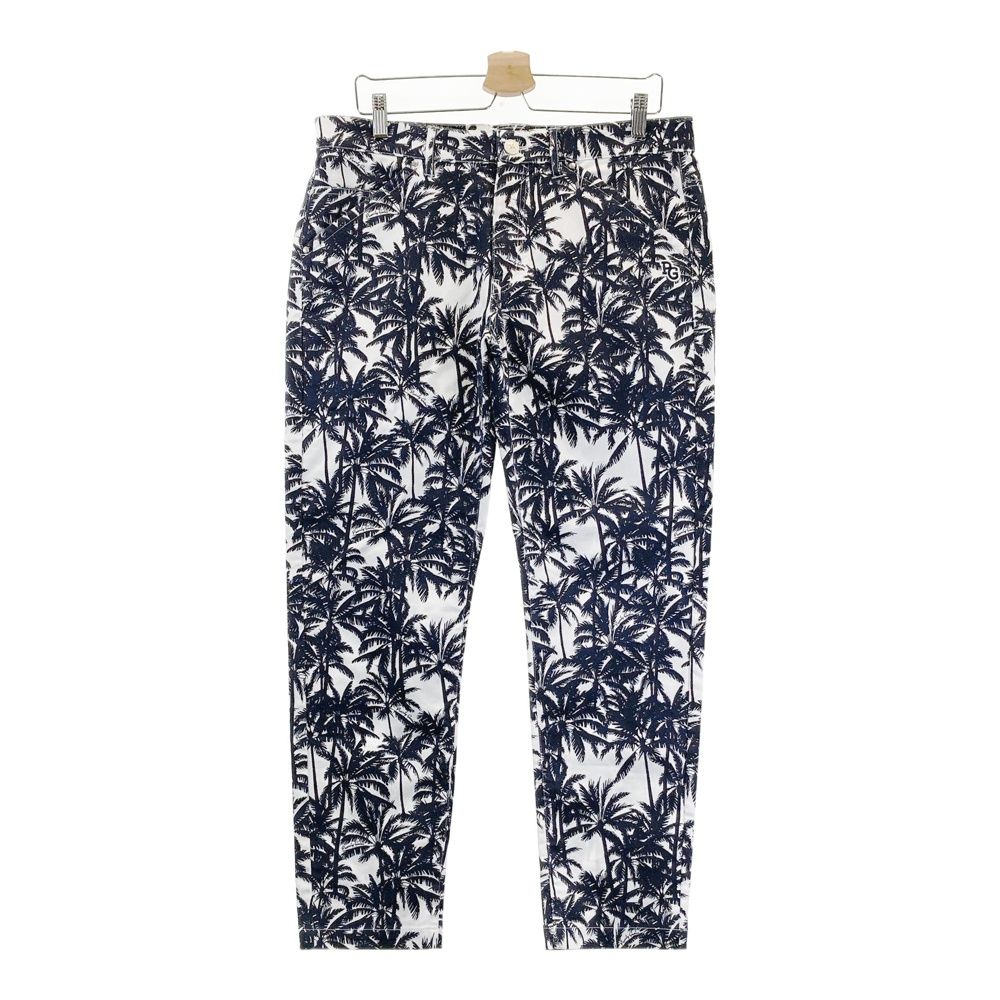 サイズ 6 PEARLY GATES パーリーゲイツ ロングパンツ ヤシの木総柄 ホワイト系 ゴルフウェア メンズ ストスト