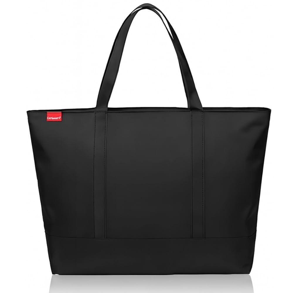 [Chicer] トートバッグ メンズ 大容量 A4対応 ファスナー付き 無地 黒 高耐久 オックスフォード生地