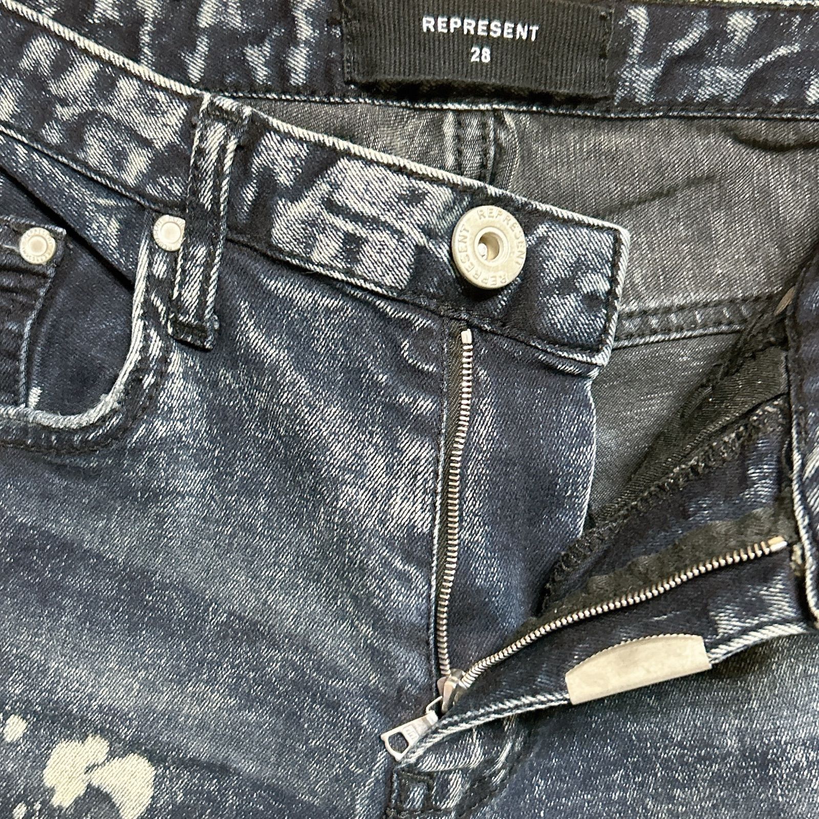 REPRESENT リプレゼント ダメージ加工 スキニーデニム W28 濃紺 