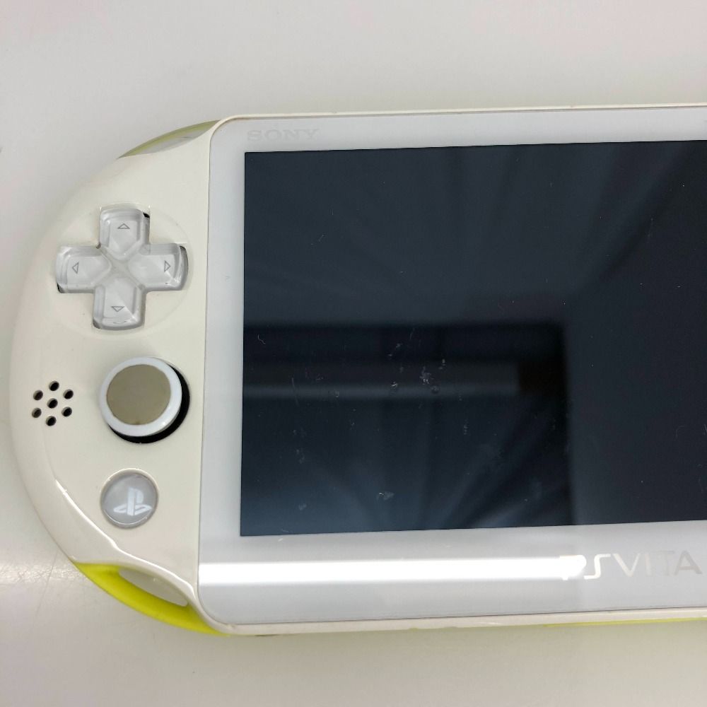 05 w 17448 T PS VITA PlayStation 本体のみ PCH-2000 ライムグリーン ホワイト 動作 み 品