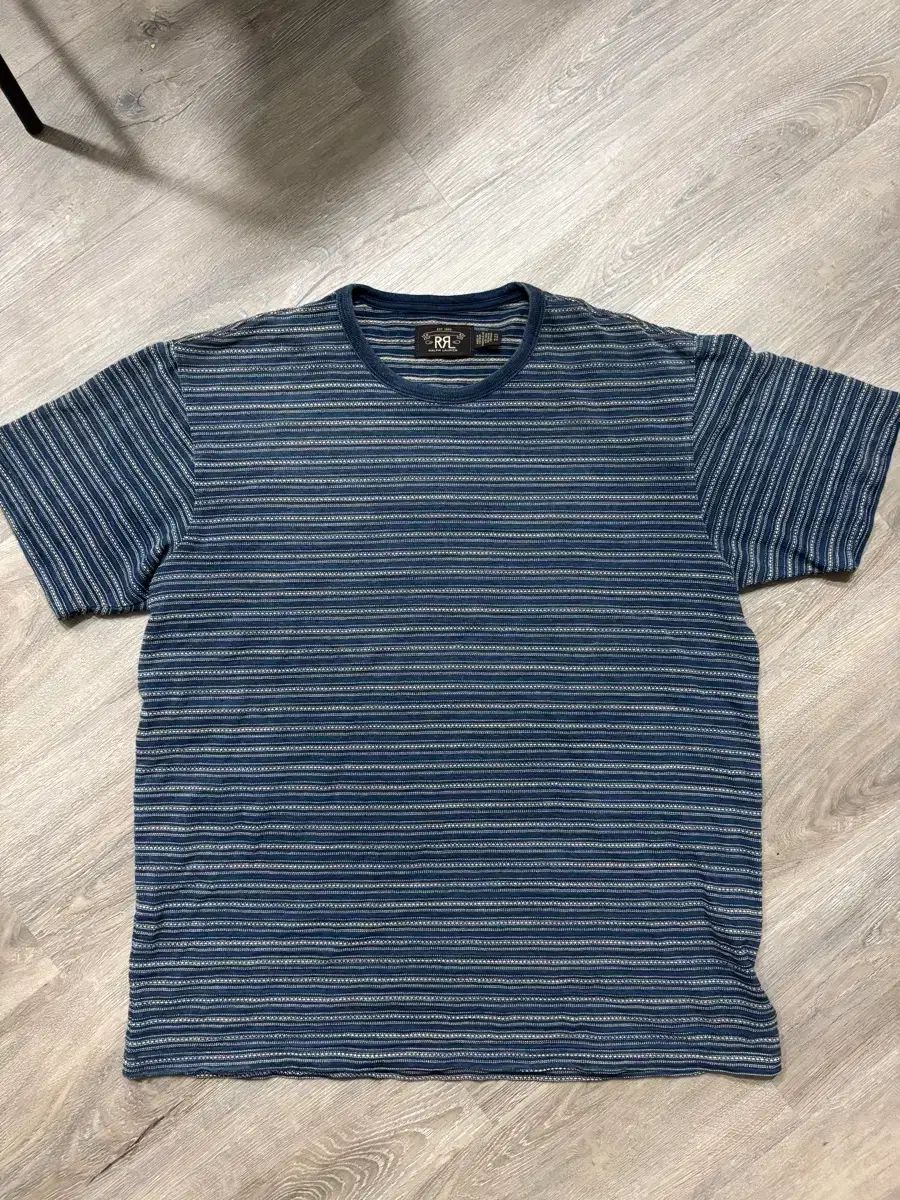 RRA ダブルアールエル Indigo ストライプ ジャージ Tシャツ