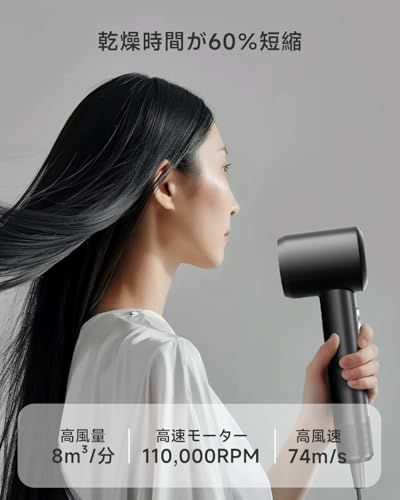 3倍速乾力 PLUZZ大風量ドライヤー 軽量 美髪ヘアドライヤー 2 7億高濃度マイナスイオンヘアケアと強力ブラシレスモーター 収納フック付き 12種類のモード NTC温度制御 過熱防止 コンパクト 静音 ダイフウリョウ 1 b 0 964 d