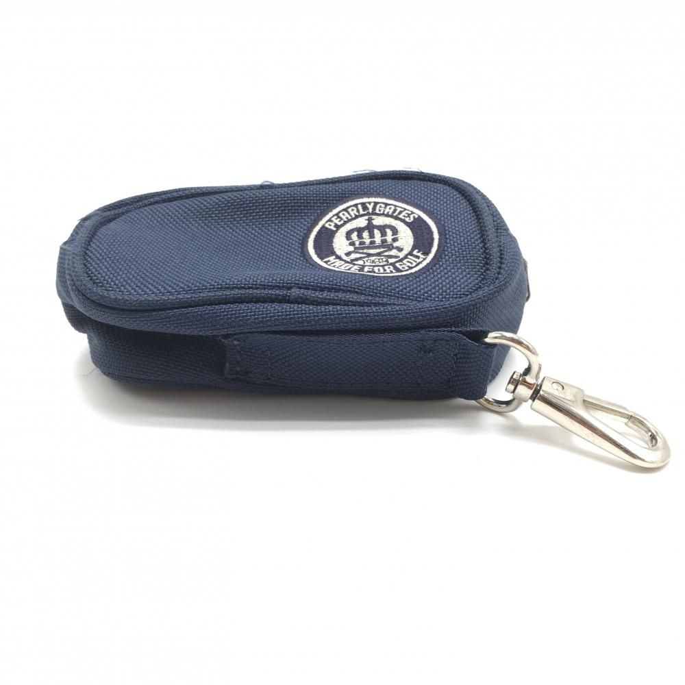 美品】パーリーゲイツ ボールケース ブルー×白 カラビナ付き ニコ