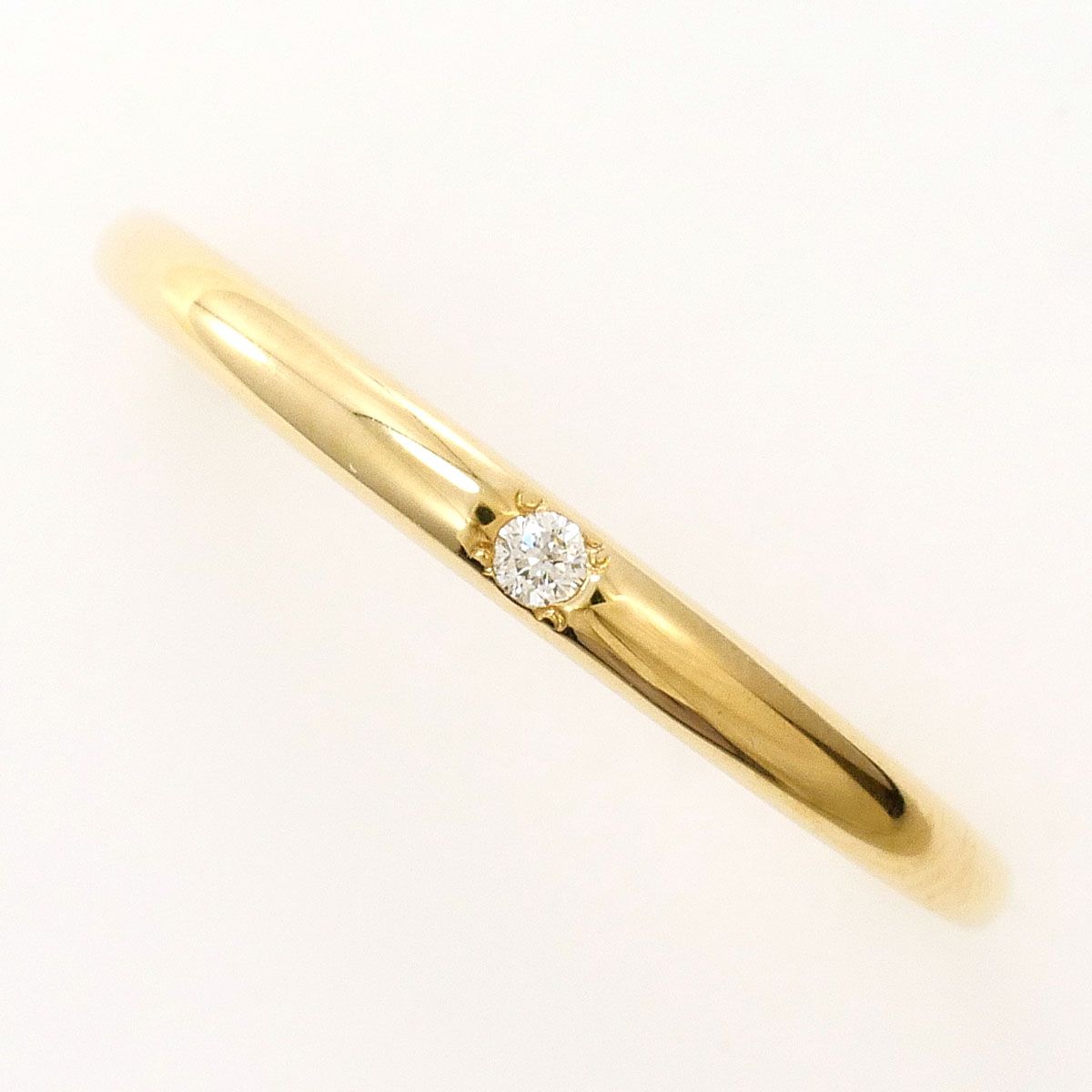 エテ ete K10YG リング・指輪 9号 ダイヤモンド 0.01ct 総重量約0.9g