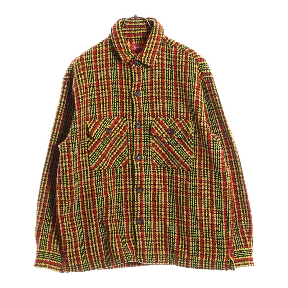 SUPREME シュプリーム 22 AW Heavy Flannel Shirt ヘビー フランネルシャツ ボタンジャケット レッド イエロー