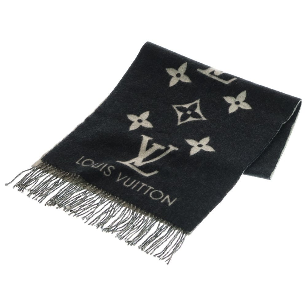 LOUIS VUITTON ルイヴィトン エルシャルプ レイキャビック カシミヤ ウール マフラー ブラック M 77374