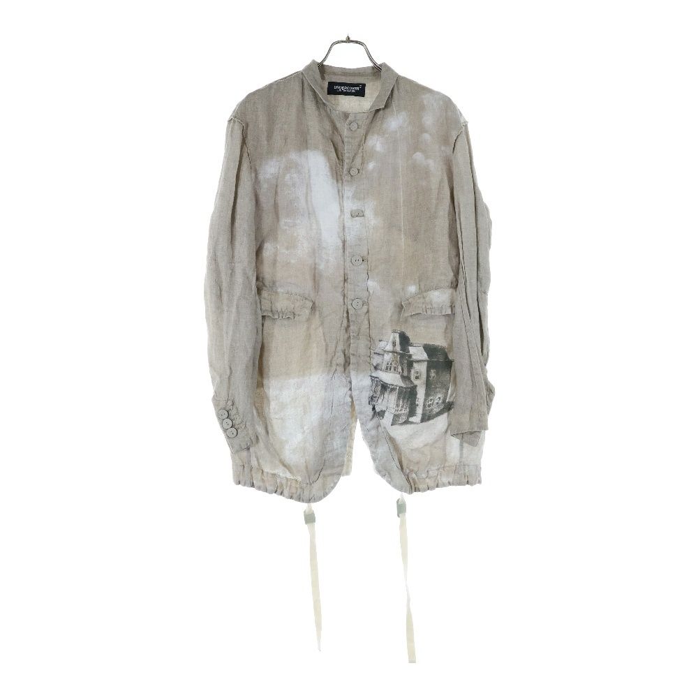 アンダーカバー 25 SS PsychoHouse 総柄リネンテーラードジャケット グラフィックジャケット ベージュ -1