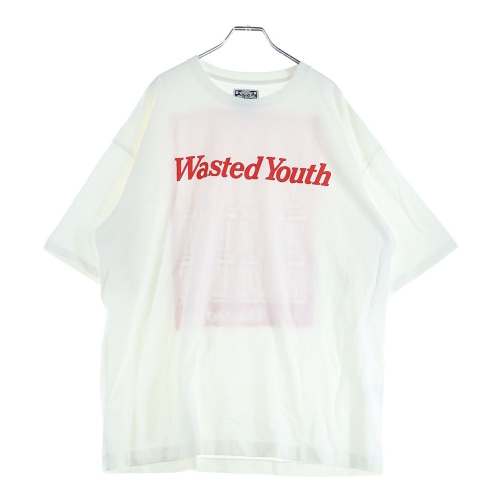 WASTED YOUTH ウェイステッドユース 23 SS ×Budweiser バドワイザー ロゴプリント クルーネック半袖Tシャツ カットソー ホワイト