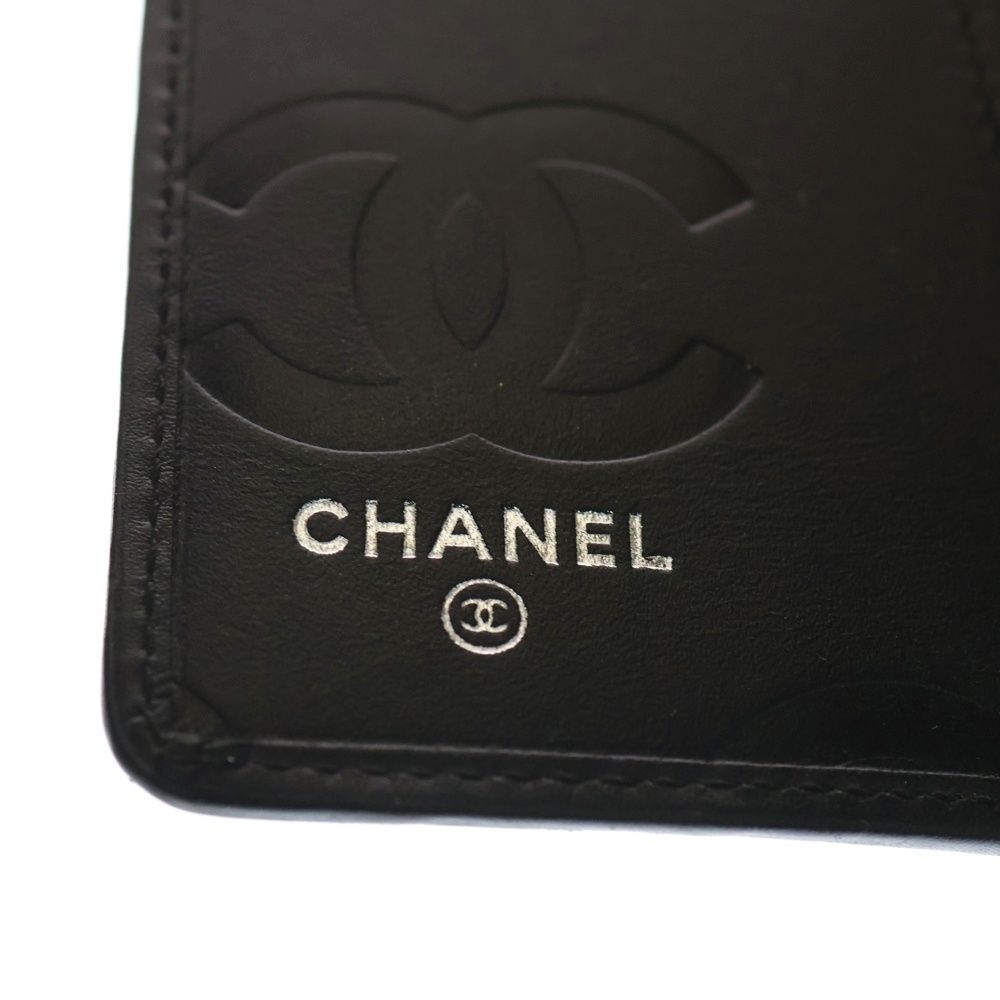 CHANEL (シャネル) CC ココマーク カンボンライン レザー手帳カバー