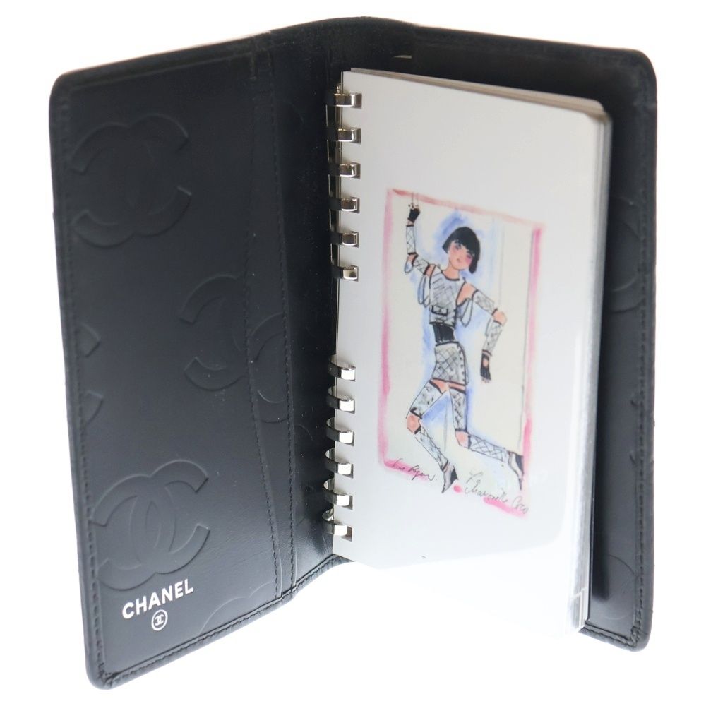 CHANEL (シャネル) CC ココマーク カンボンライン レザー手帳カバー