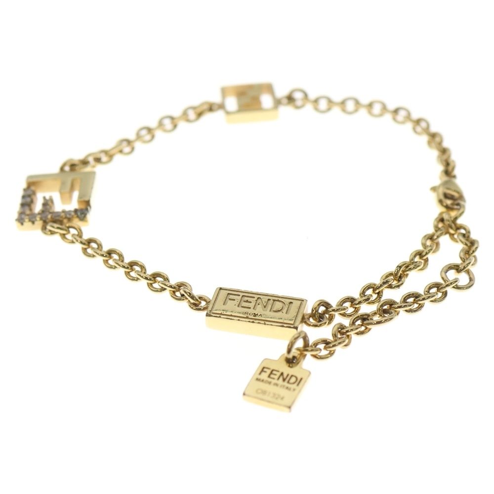 FENDI Fロゴ ラインストーン ブレスレット ゴールド FENDI (フェンディ) フォーエバーフェンディ FFロゴ ラインストーン