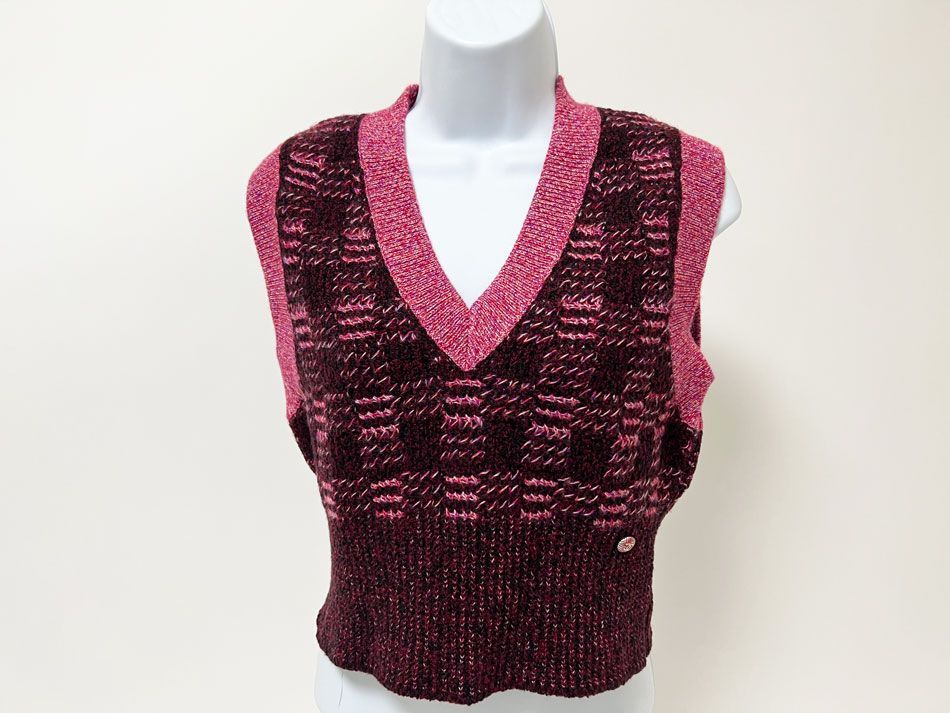 【美品】希少 CHANEL シャネル ノースリーブ ニット ベスト プルオーバー CHANEL シャネル レディース ニット ノースリーブ ベスト トップス