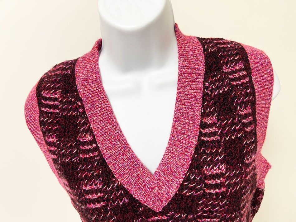 CHANEL シャネル レディース ニット ノースリーブ ベスト トップス ピンク レッド マルチ サイズ 38 P 73852 K 10594