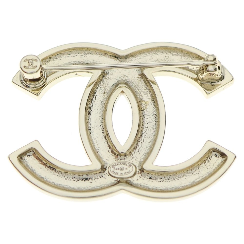 CHANEL シャネル ココマークブローチ ブラック ゴールド B 24