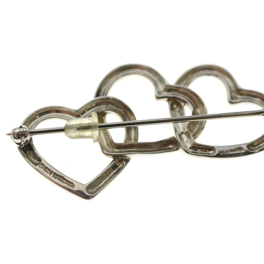 【希少】Tiffany　brooch ティファニーブローチ　ピンバッジ TIFFANY & Co. (ティファニー) ハートモチーフ 3連 ブローチ