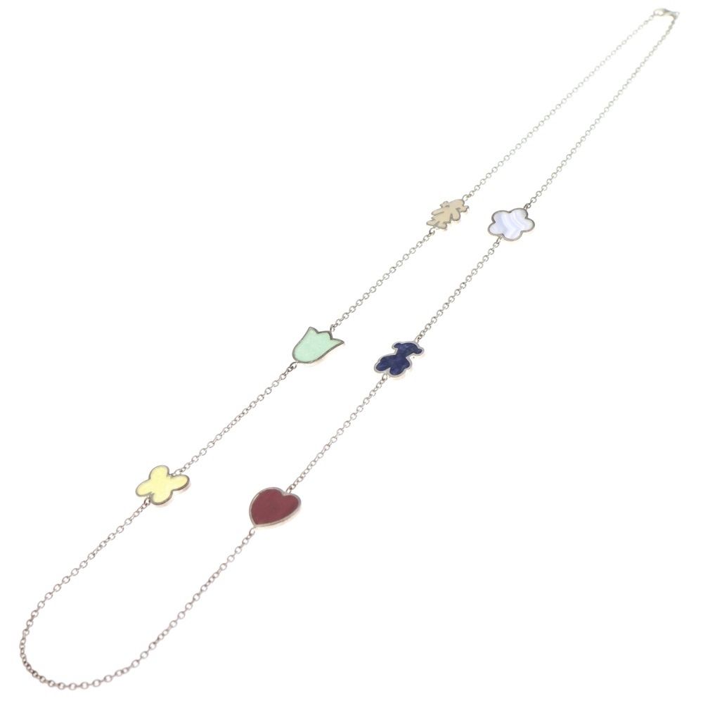 TOUS トウス レインボー シルバーネックレス チェーン SV 925 マルチカラー