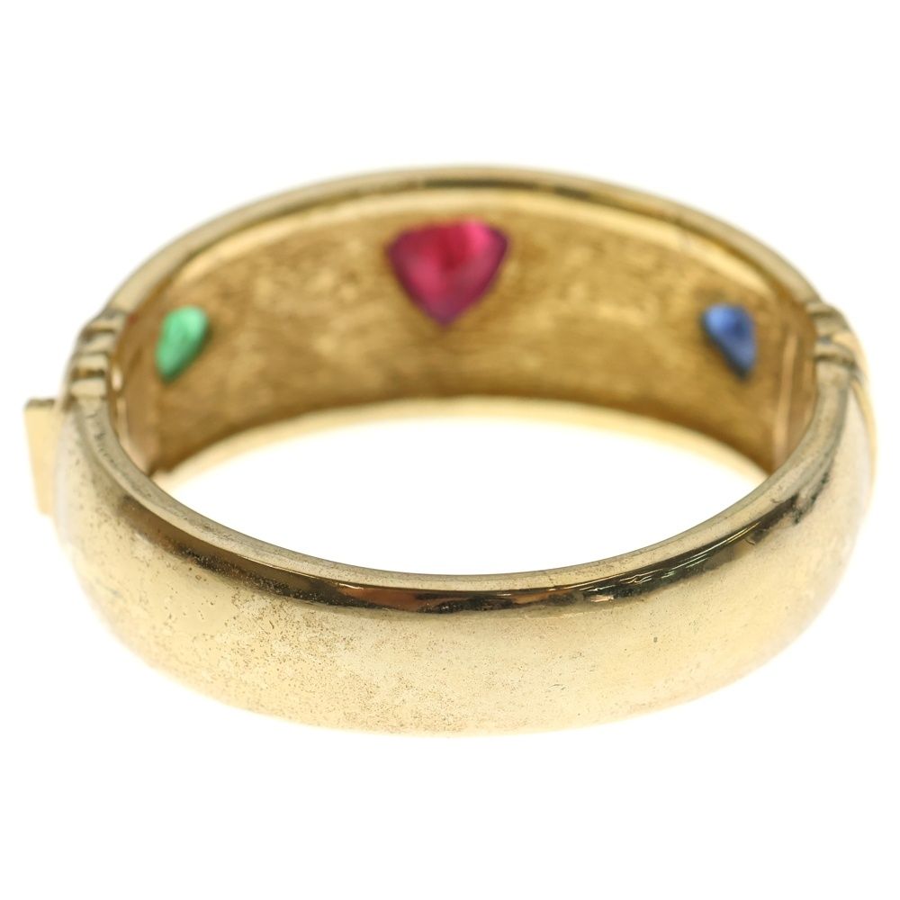 Christian Dior クリスチャンディオール ラインストーン バングル ブレスレット ゴールド ブラック