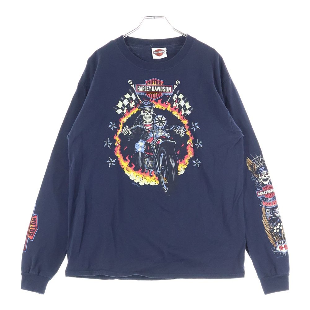 HARLEY DAVIDSON (ハーレーダビッドソン) スカルバイク袖ロゴプリント