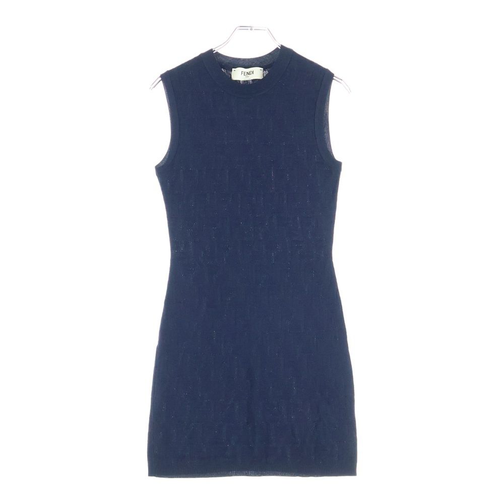 【美品】FENDI ズッカ パイル地 ノースリーブ ワンピース サイズ42 FENDI - フェンディ ワンピース パイル地 ズッカ柄 ノースリーブ ミニ