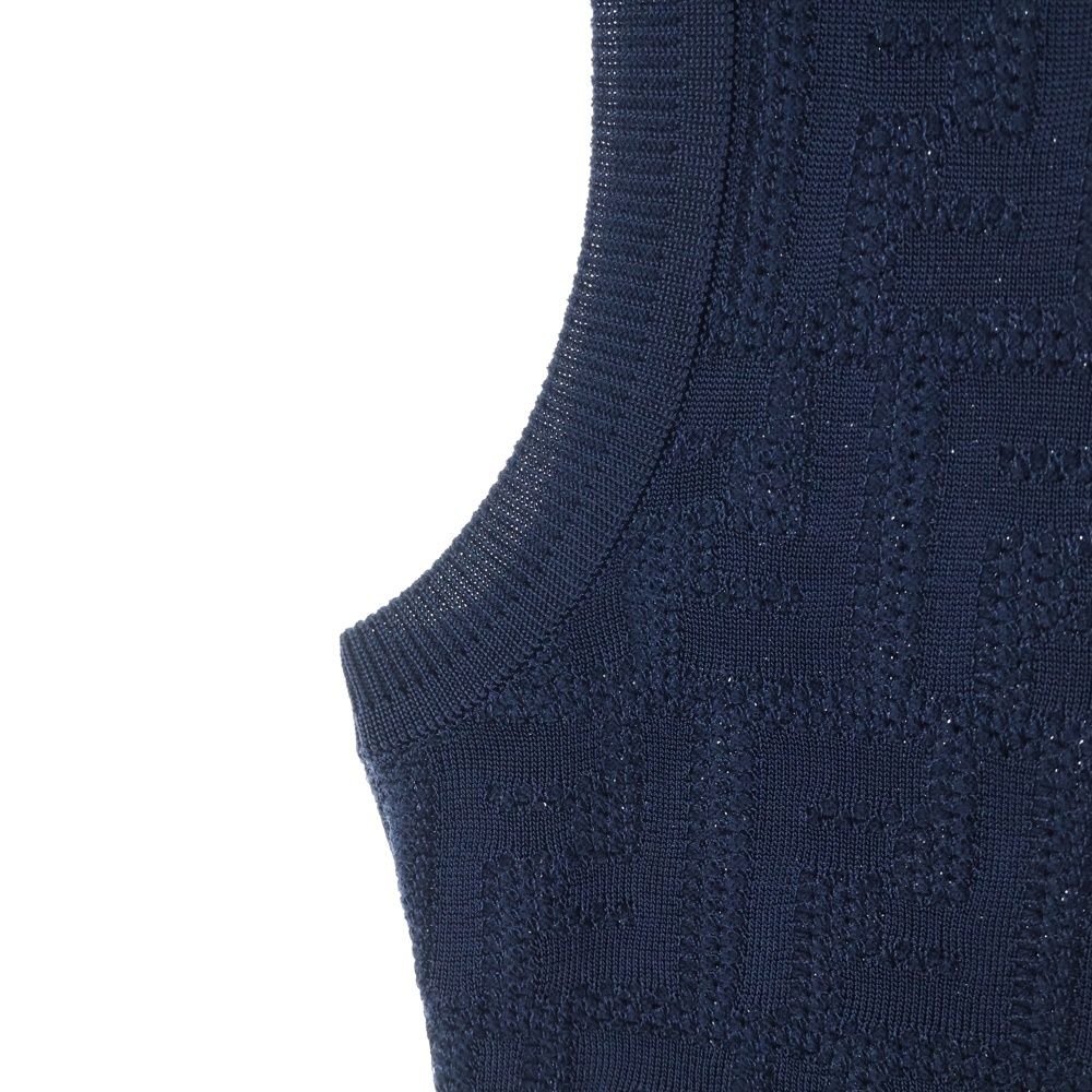 FENDI (フェンディ) FFロゴ ズッカ柄 ニット ノースリーブワンピース