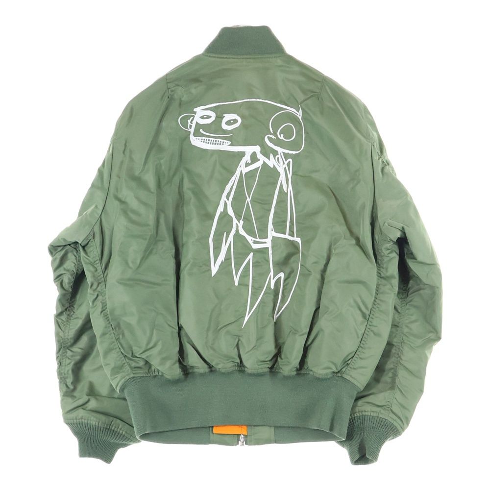 FUTURA フューチュラ ラボラトリーズ ×NIGOLD MA-1 JACKET ニゴールド フロントロゴエンブロイダリー マルチポケット ジップアップ フライジャケット エムエーワン グリーン