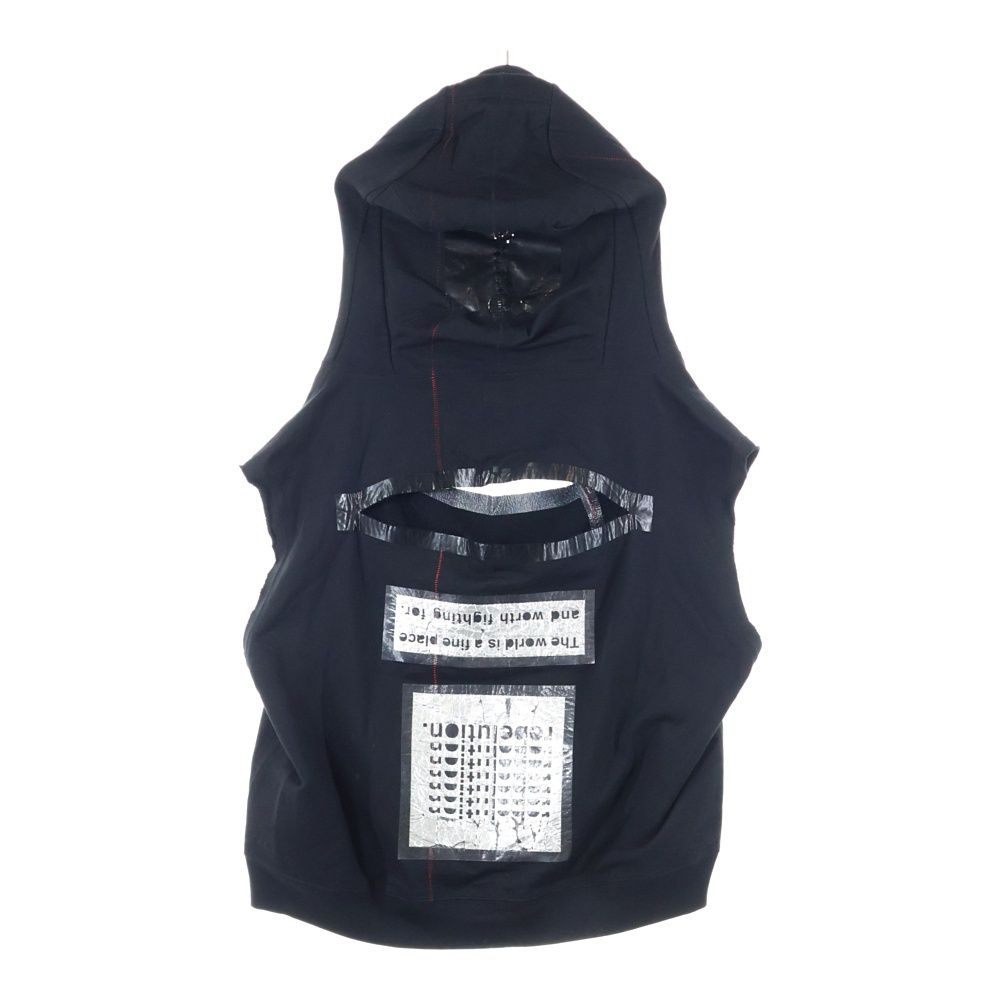 The SoloIst タカヒロミヤシタザソロイスト 21 SS モンスターデザイン バックプリント オーバーサイズ スウェット ノースリーブパーカー ブラック sc