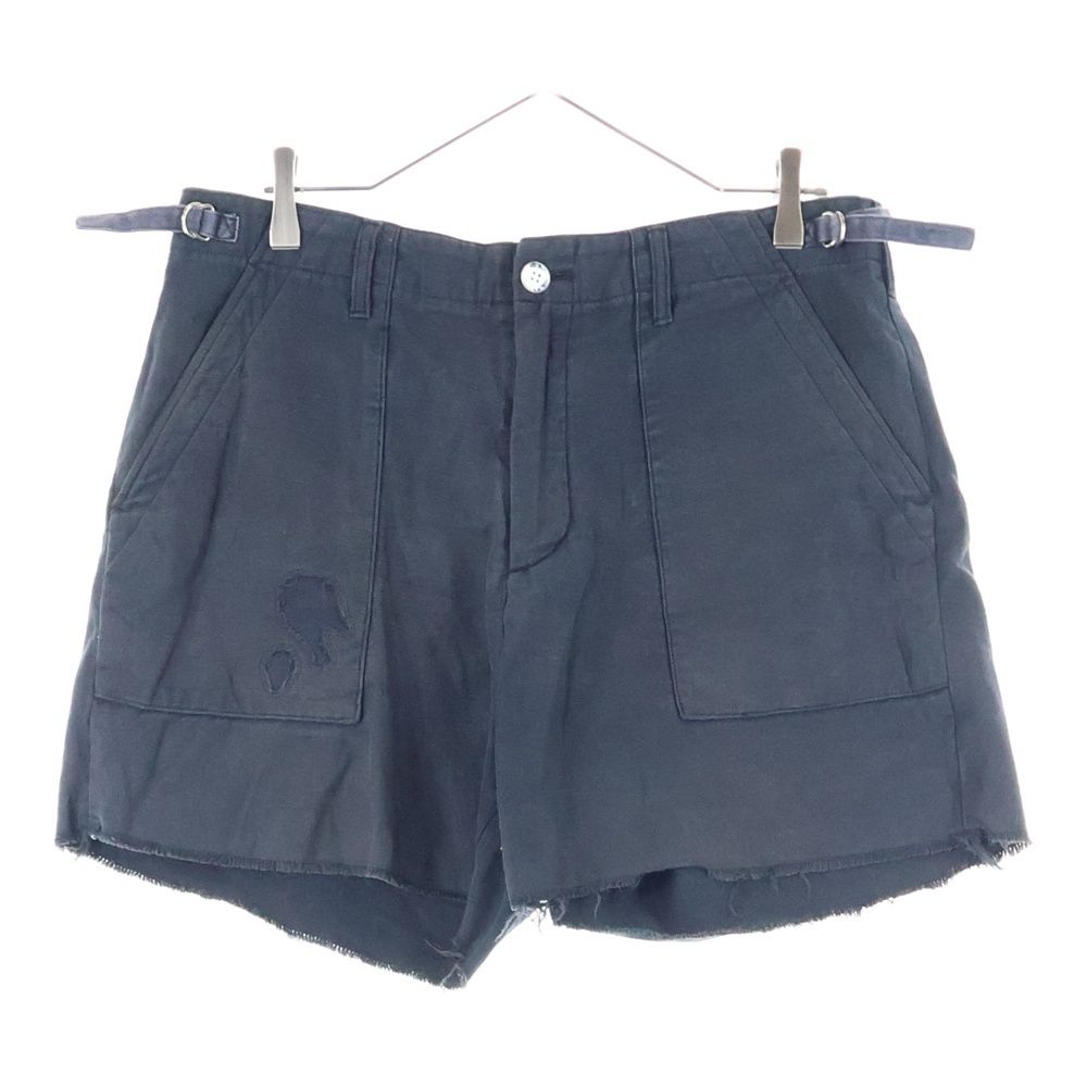 NUMBER N INE ナンバーナイン 02 SS ARCHIVE MODERN AGE期 モダンエイジ期 ダメージ加工 カットオフ コットンショーツ ハーフパンツ ブラック