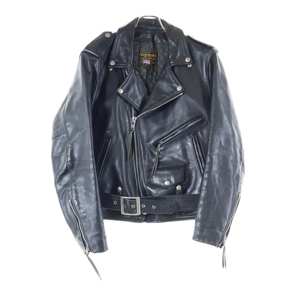 VANSON バンソン ダブルライダースジャケット レザージャケット ブラック