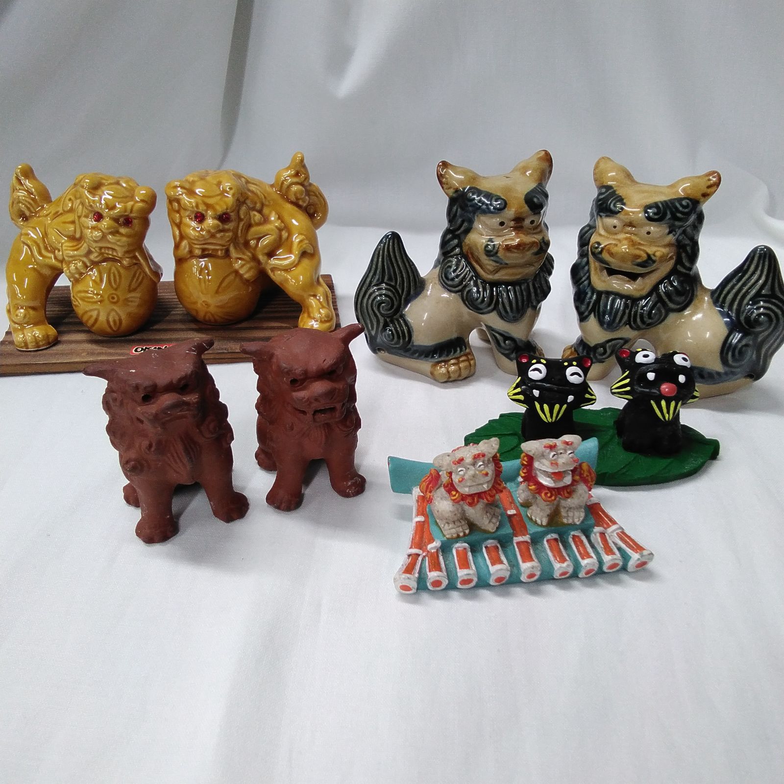 シーサー まとめて 置物 縁起物 獅子 陶器 沖縄 お土産 特産品 狛犬