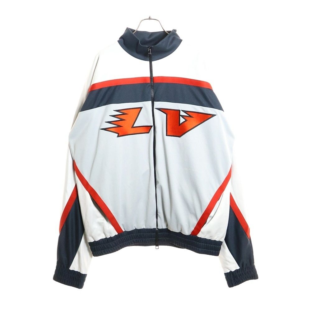 LOUIS VUITTON ルイヴィトン 22 AW Embellished LV Graphic Hockey Track Jacket RM 222 J 67 HNY 86 W エンベリッシュド LVグラフィックホッケートラックジャケット ホワイト