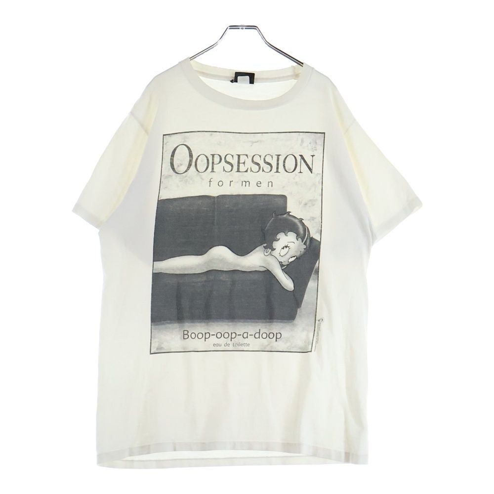 VINTAGE ヴィンテージ 90 s Betty Boop Oopsession CK Parody ベティブープ オープセッション カルバンクライン パロディ 半袖Tシャツ ホワイト
