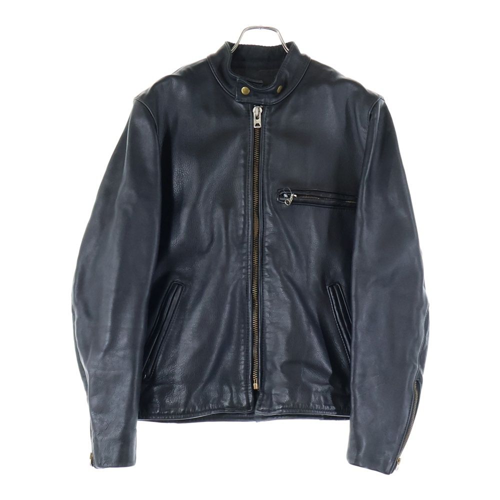 VANSON バンソン MODEL-B カウレザー シンプルライダースジャケット ブラック