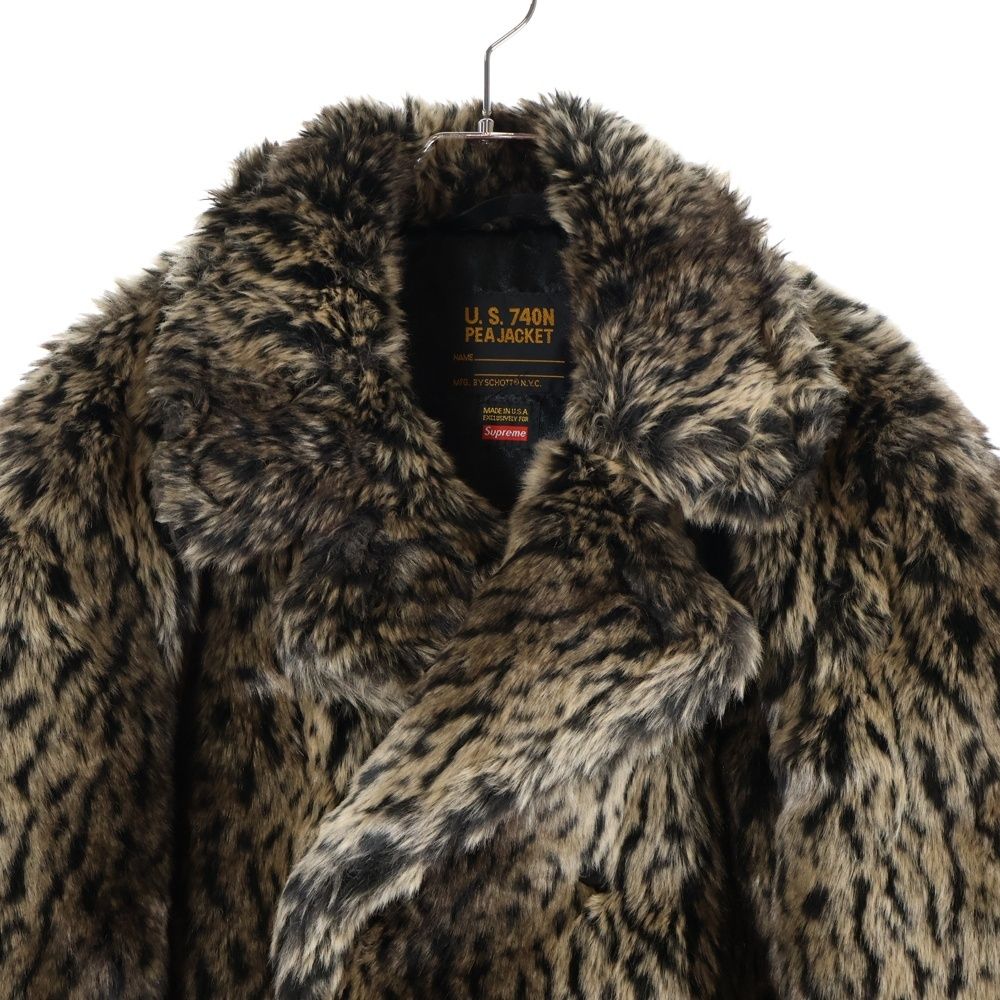SUPREME (シュプリーム) 17AW ×Schott Faux Fur Peacoat フェイク