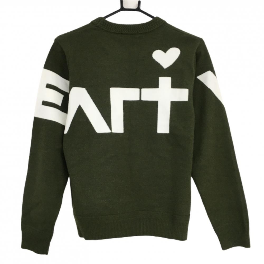 美品】ビバハート セーター ダークグリーン×白 ニット アクリル混