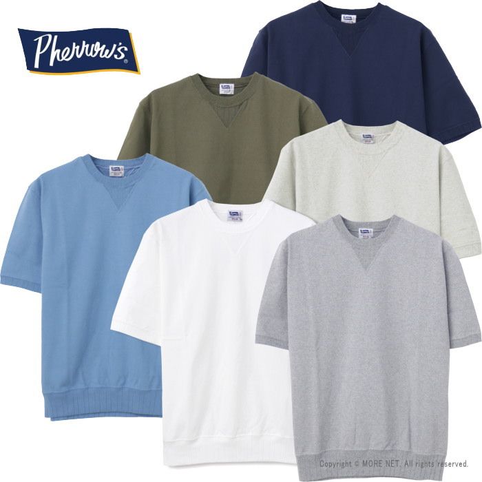 フェローズ PHERROW S ルーズフィットVガゼットTシャツ 25 PVGT メンズ 無地 半袖 スウェット