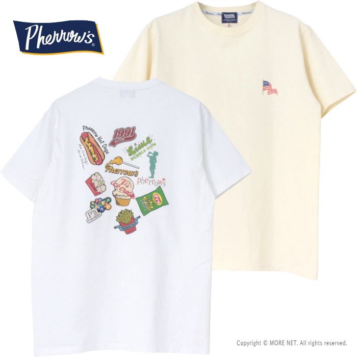 フェローズ PHERROW S プリント半袖Tシャツ 25 PT 17 メンズ アメリカンフード