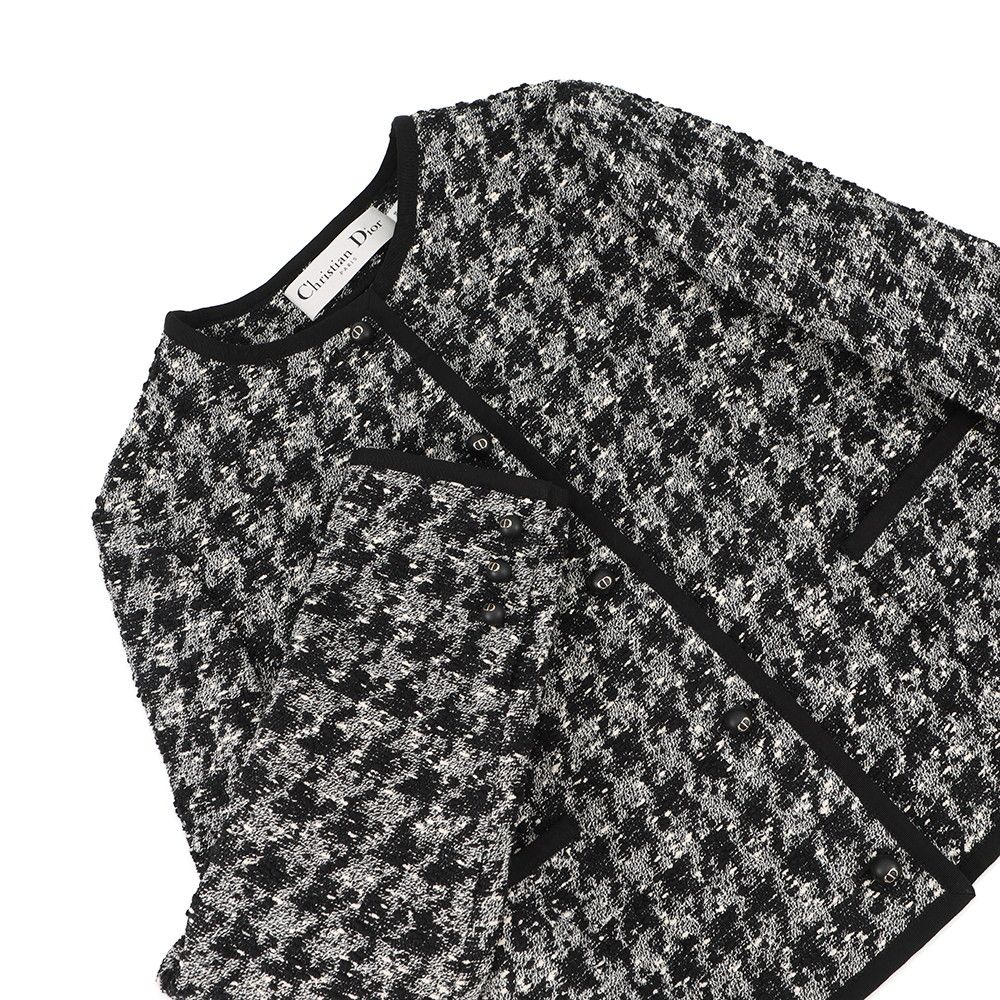 クリスチャン・ディオール ジャケット クロップド 千鳥柄 コットン