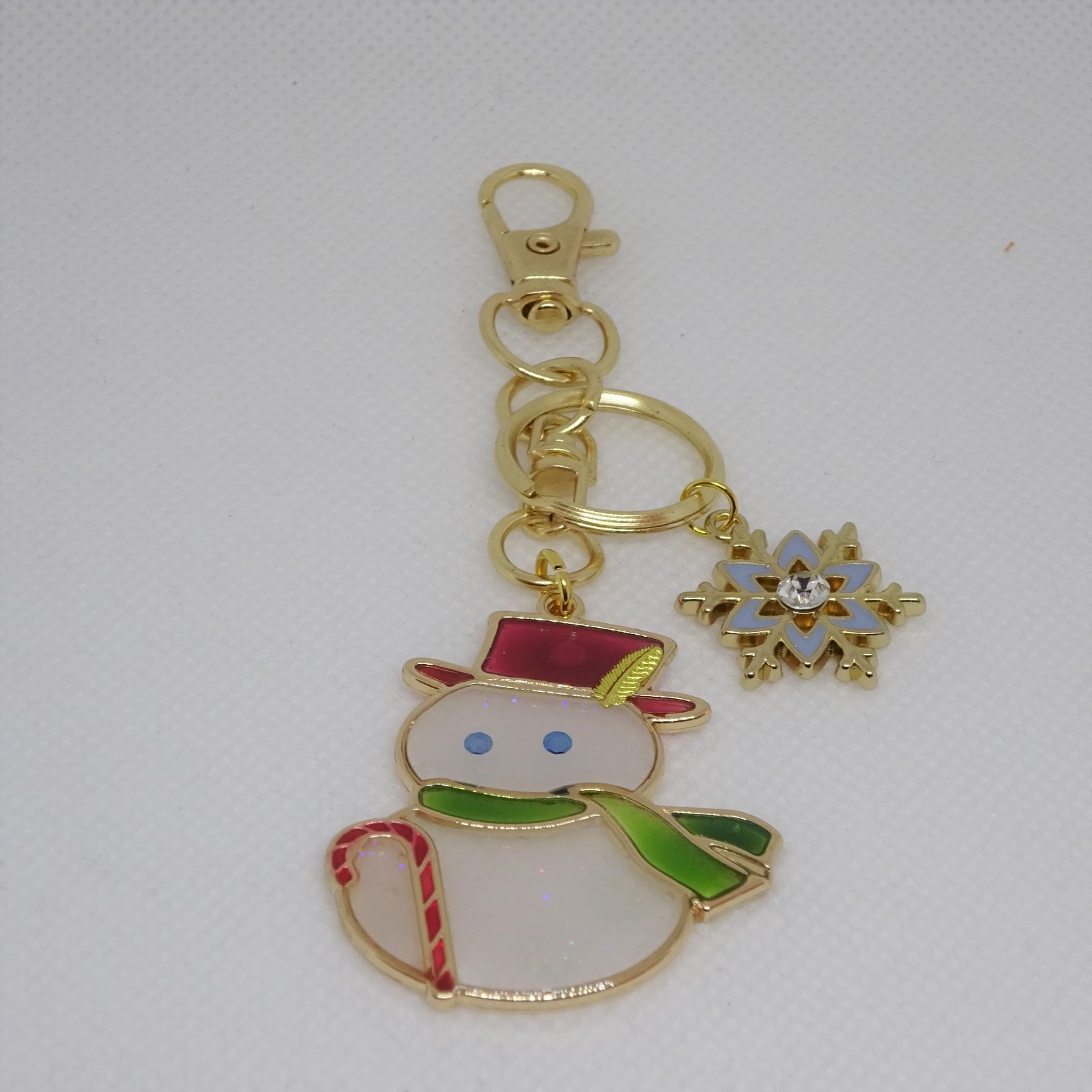 雪だるまキーホルダー①[レジン/一点もの/キーホルダー/雪だるま