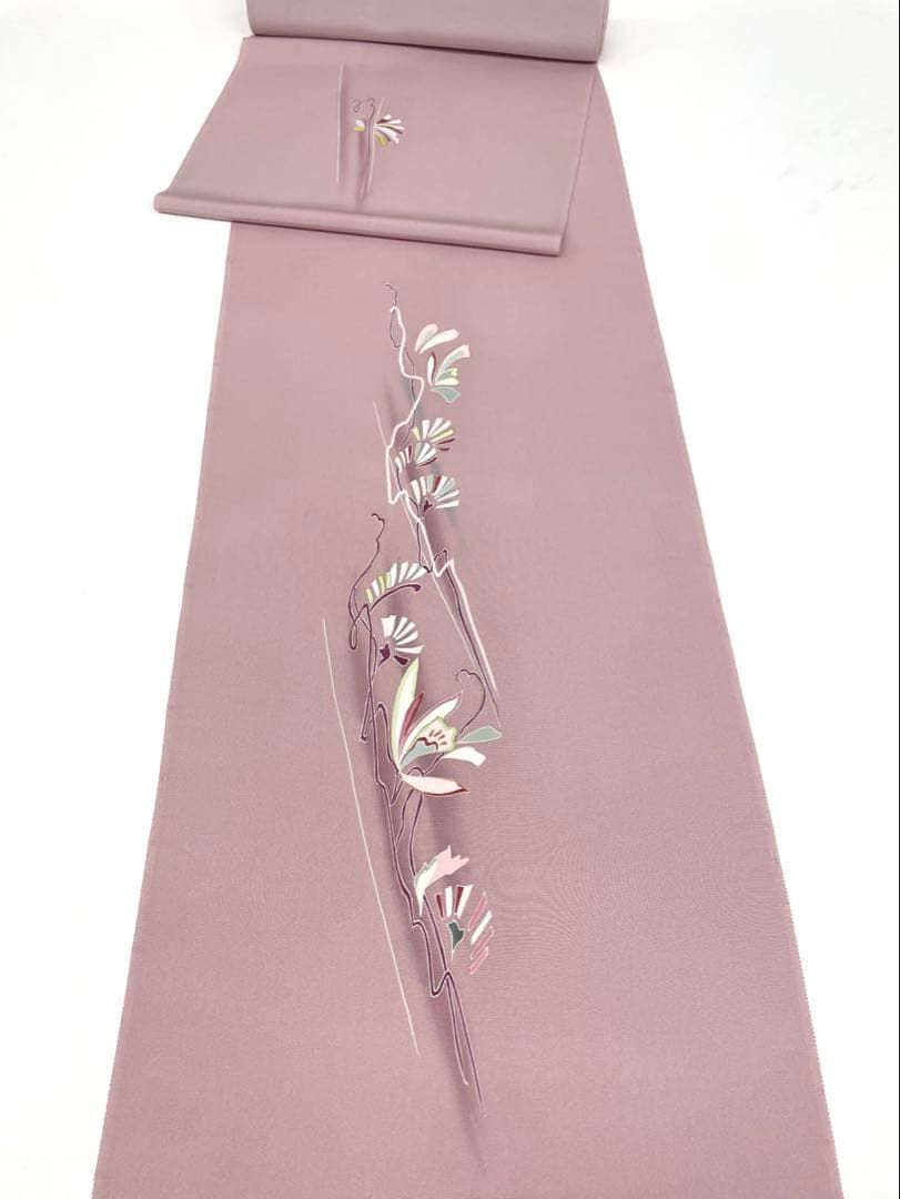 付け下げ 手描 金彩 落款入 正絹 反物 T 9159