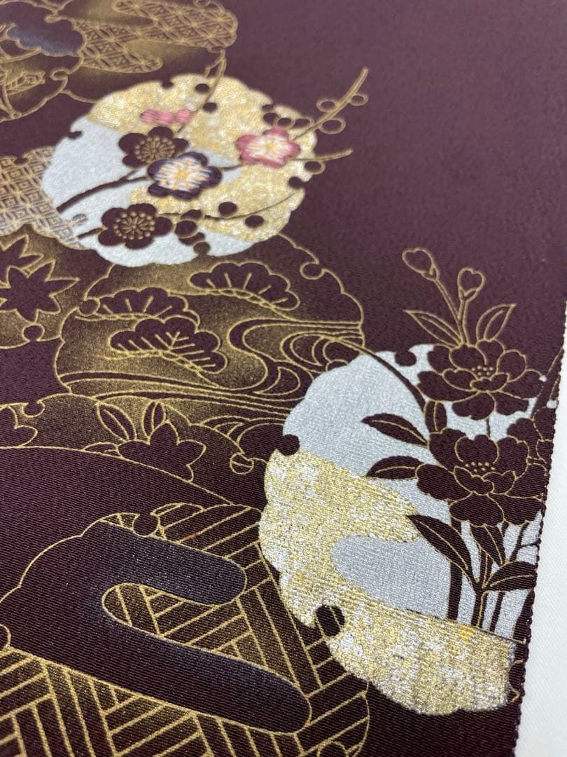 付け下げ 刺繍 金彩 雪輪 正絹 反物 T9160 - メルカリ