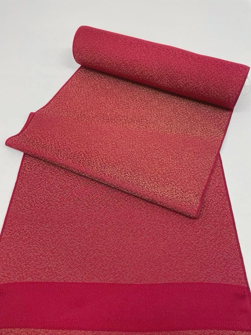 色無地 金通し 着尺 朱 緋色 正絹 反物 T 9161