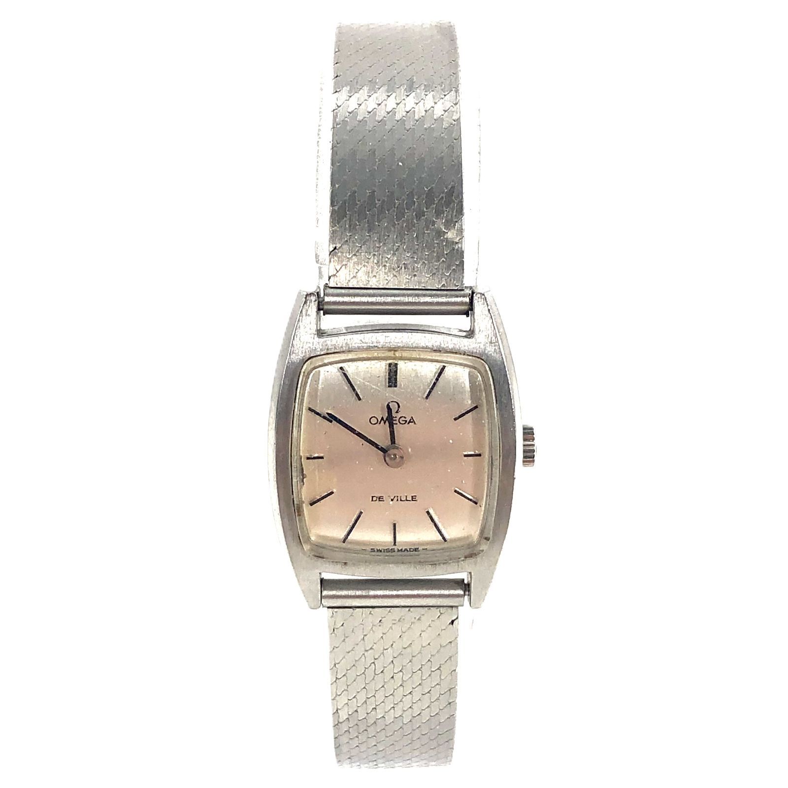 OMEGA オメガ DeVilla デヴィル 手巻き|SS シルバー文字盤 レディース腕時計 PF-555