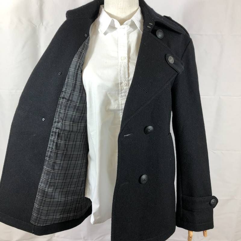 美品・LLサイズ バーバリーブラックレーベル Pコート ノバチェック