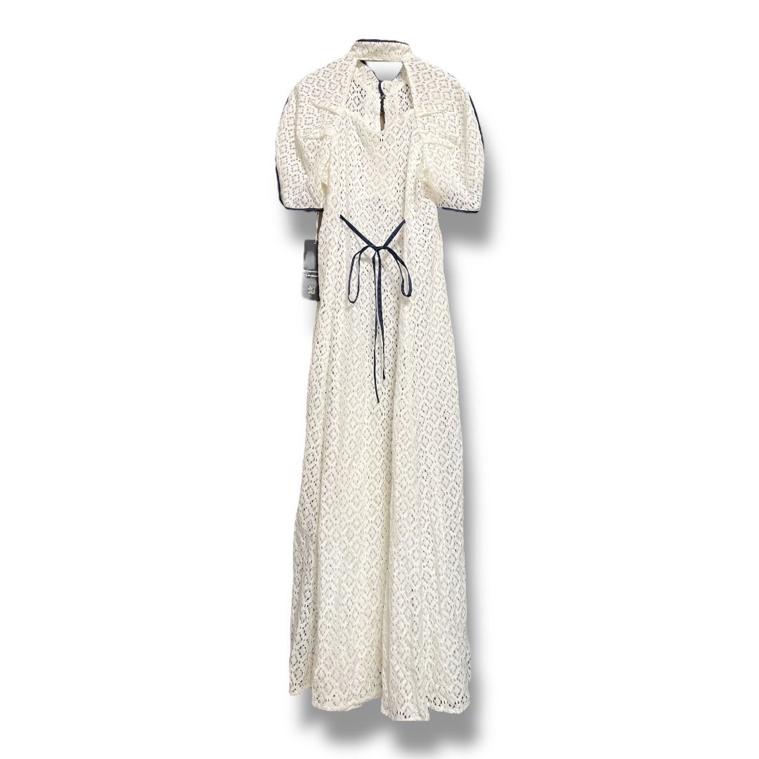 KEITA × LILY BROWN レースチャイナワンピース インナーキャミ付き 透け感 半袖 ロングワンピース 定価18000円 レディース サイズ1 ホワイト 夏 23 No.K 979