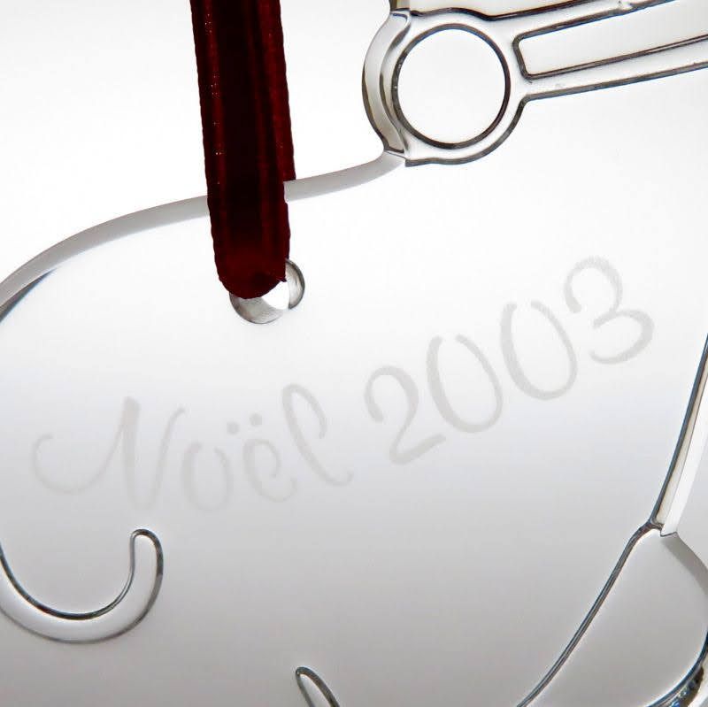  バカラ オーナメント クリスマス ノエル オブジェ クマ ベアー スキー 2003年 Noel 袋付き ガラスオブジェ 置物 インテリア小物