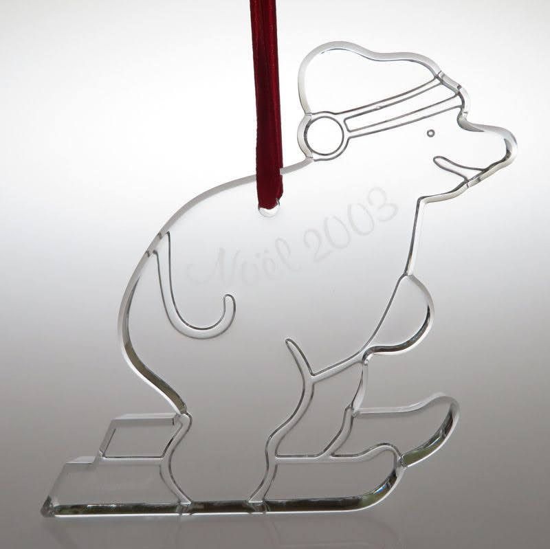 バカラ オーナメント ● コレクション ノエル オブジェ クマ ベアー スキー 2003年 Noel 袋付き