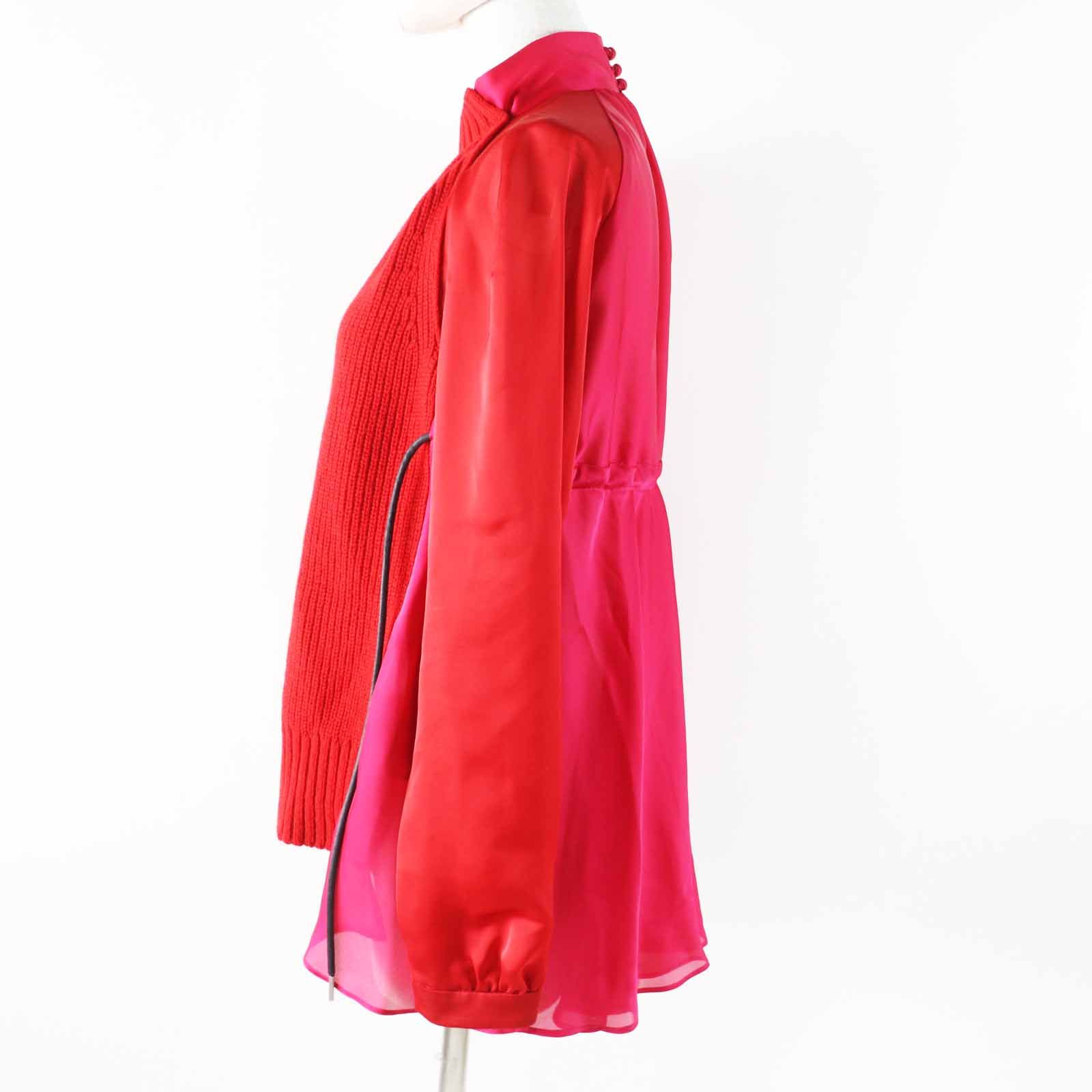 美品◎Sacai サカイ 21-05830 長袖ニット ドッキング ドロスト