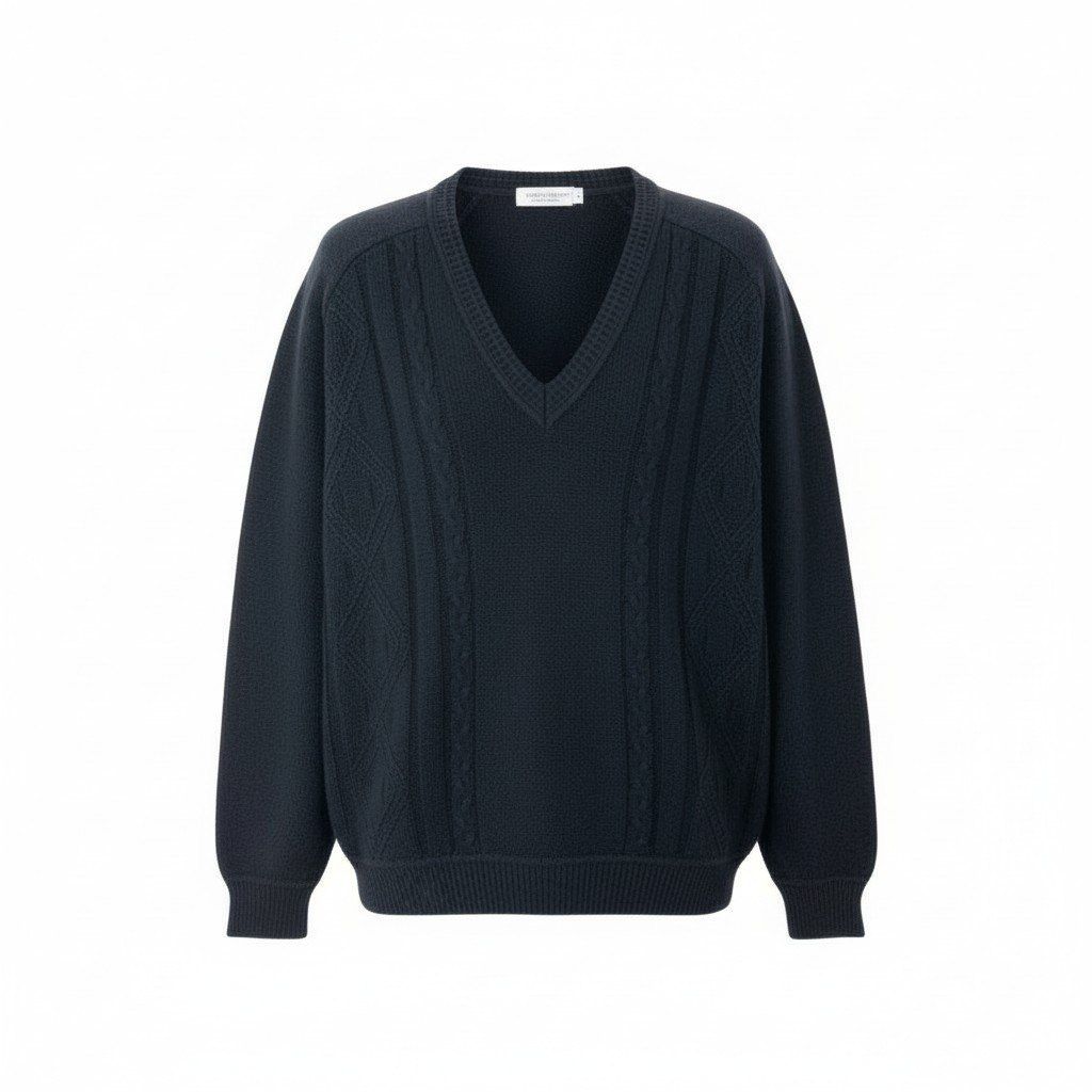 77L8 dunhill ダンヒル Ⅴネック ケーブル編み ニット セーター