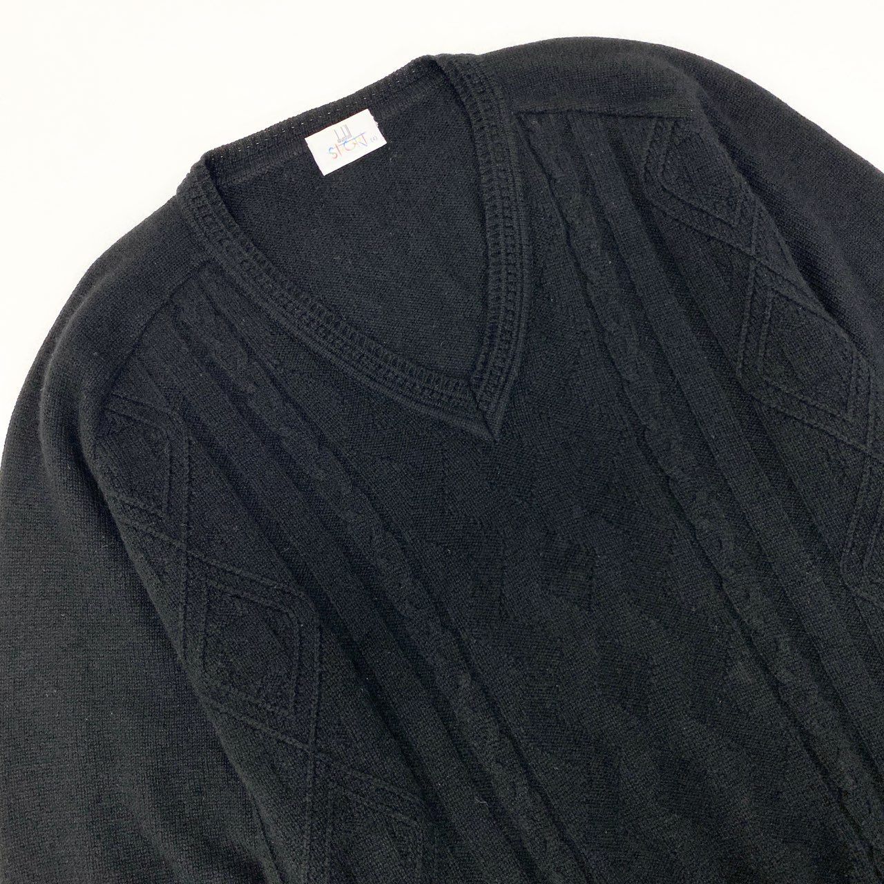 77L8 dunhill ダンヒル Ⅴネック ケーブル編み ニット セーター